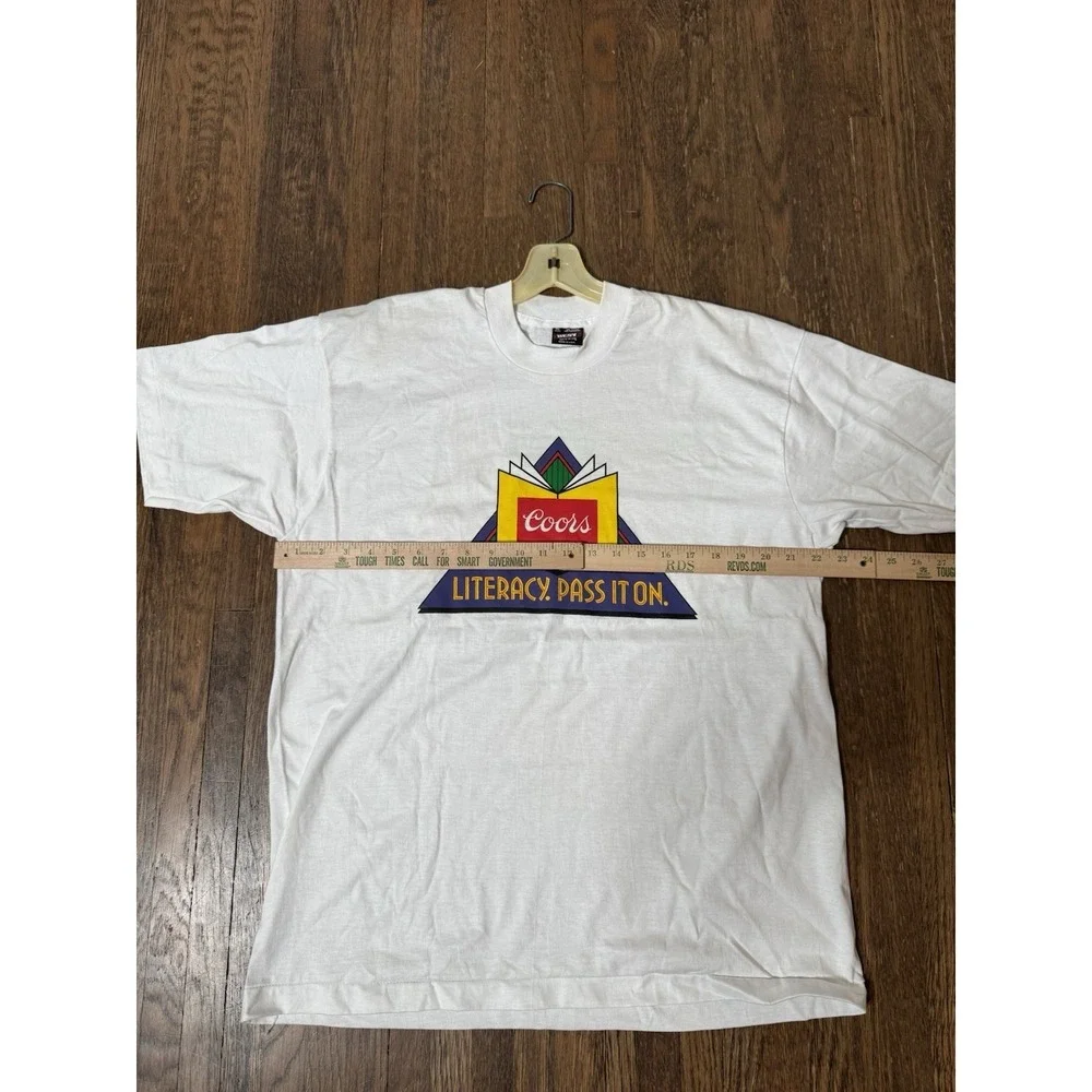 Vintage 90s Coors Literacy Pass It On Spelling Bee T-Shirt XL Single Stitch USA